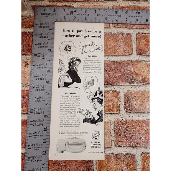 1950 How to Pay Less for a Washer and‎ Get More - Lovell Wringer Vtg Print Ad - Picture 5 of 7